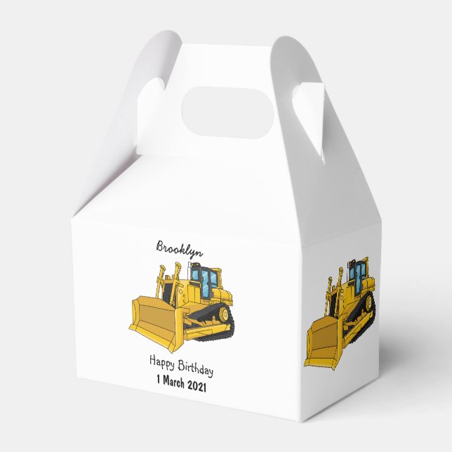 Abbildung des Bulldozer-Cartoon Geschenkschachtel (Vorderseite)