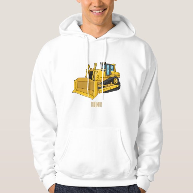 Abbildung des Bulldozer-Cartoon Hoodie (Vorderseite)