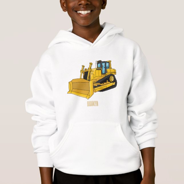 Abbildung des Bulldozer-Cartoon Hoodie (Vorderseite)