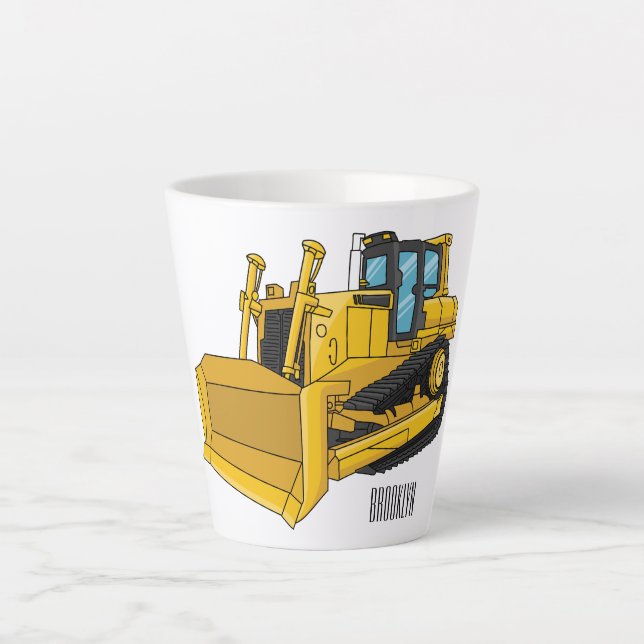 Abbildung des Bulldozer-Cartoon Milchtasse (Vorderseite)