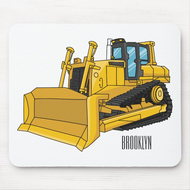 Abbildung des Bulldozer-Cartoon Mousepad (Vorne)