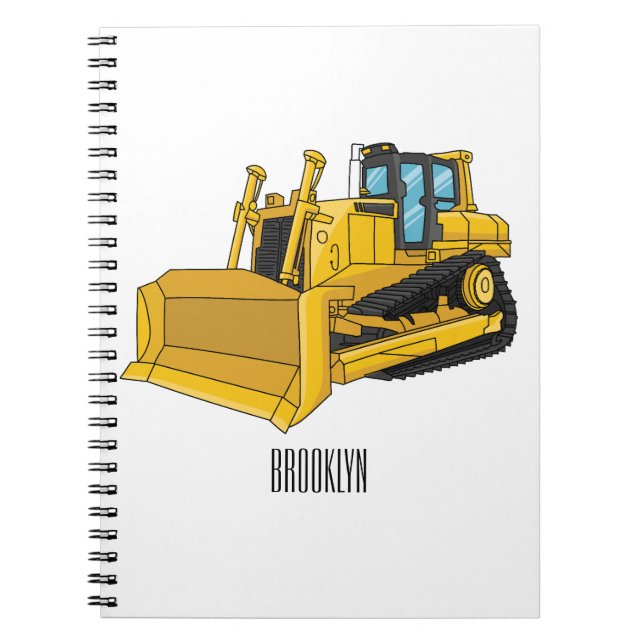 Abbildung des Bulldozer-Cartoon Notizblock (Vorderseite)