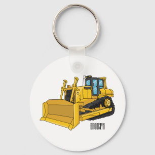 Abbildung des Bulldozer-Cartoon Schlüsselanhänger