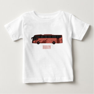 Abbildung des Bus-Cartoon Baby T-shirt