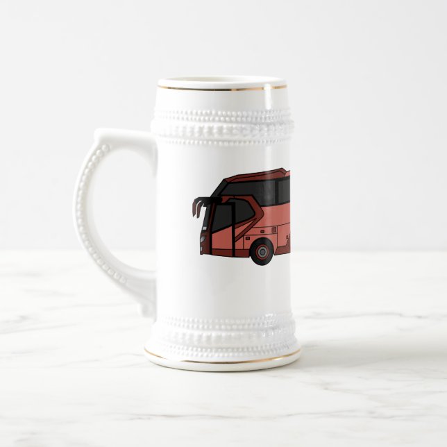 Abbildung des Bus-Cartoon Bierglas (Links)
