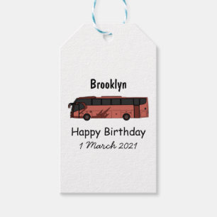 Abbildung des Bus-Cartoon Geschenkanhänger