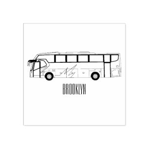 Abbildung des Bus-Cartoon Gummistempel