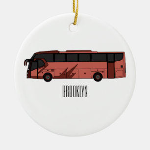 Abbildung des Bus-Cartoon Keramik Ornament