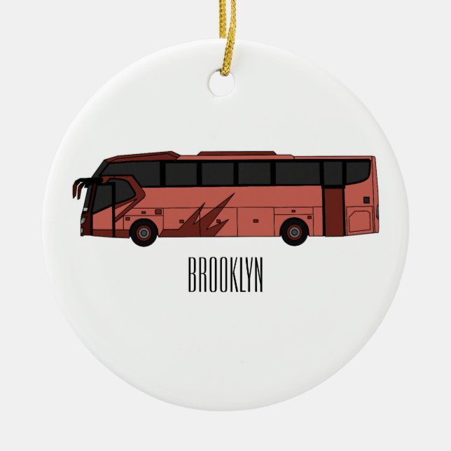 Abbildung des Bus-Cartoon Keramik Ornament (Vorne)