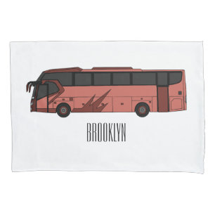 Abbildung des Bus-Cartoon Kissenbezug