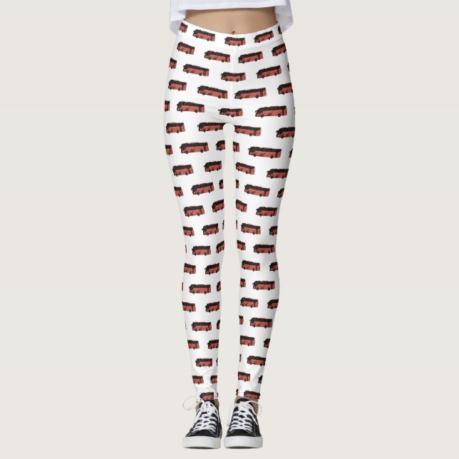 Abbildung des Bus-Cartoon Leggings (Vorderseite)