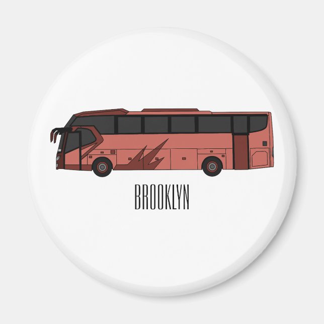 Abbildung des Bus-Cartoon Magnet (Vorne)