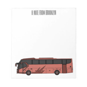 Abbildung des Bus-Cartoon Notizblock