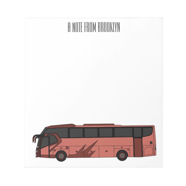 Abbildung des Bus-Cartoon Notizblock (Vorderseite)