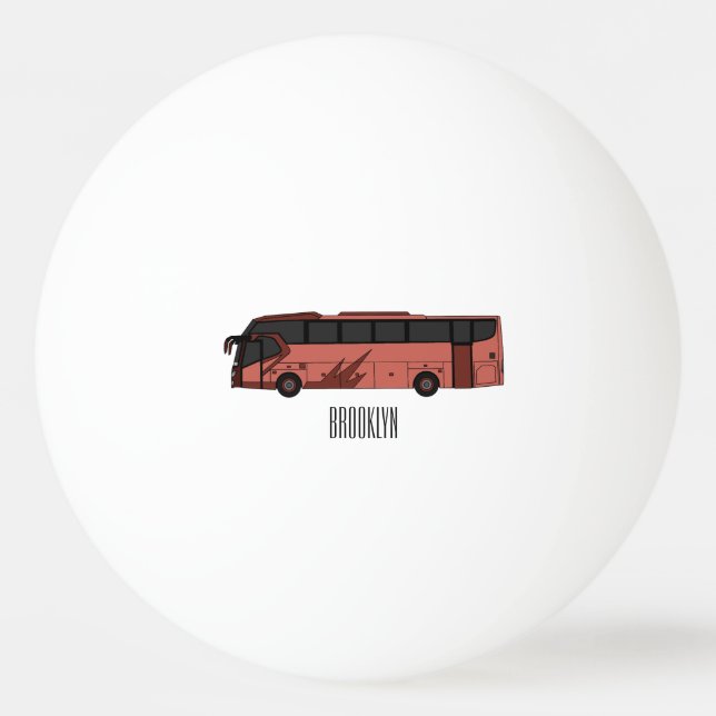 Abbildung des Bus-Cartoon Tischtennisball (Vorderseite)