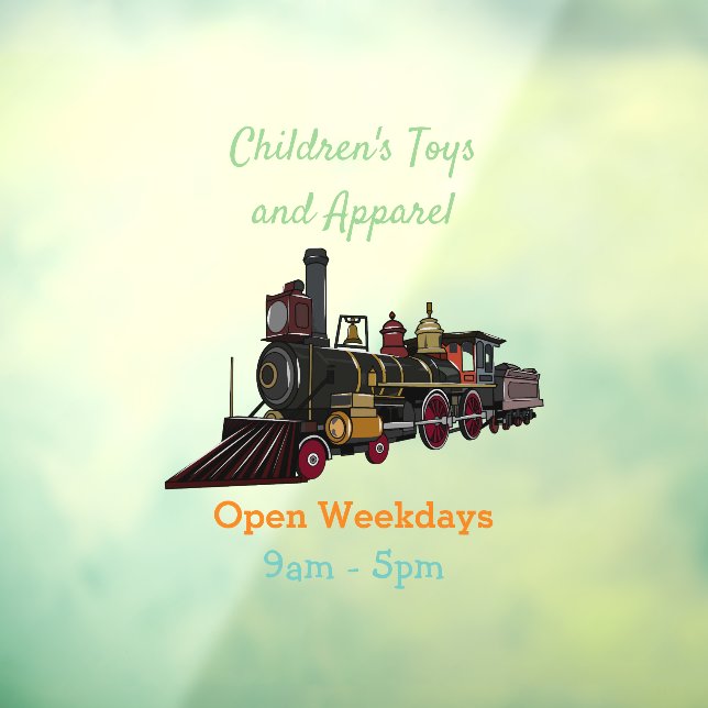 Abbildung des Cartoon der Dampflokomotive Fensteraufkleber (Blatt 3)