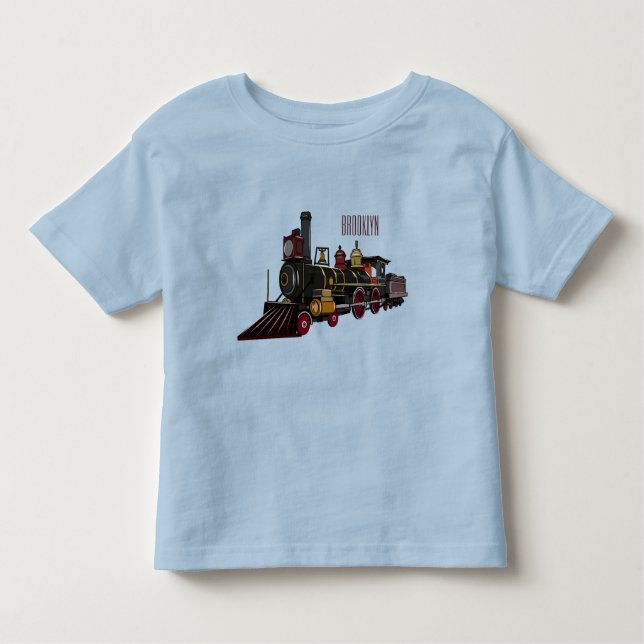 Abbildung des Cartoon der Dampflokomotive Kleinkind T-shirt (Vorderseite)