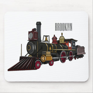 Abbildung des Cartoon der Dampflokomotive Mousepad
