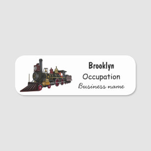 Abbildung des Cartoon der Dampflokomotive Namensschild
