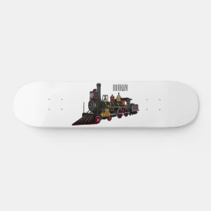 Abbildung des Cartoon der Dampflokomotive Skateboard