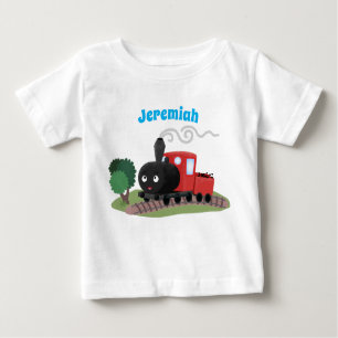 Abbildung des Cartoon der niedlichen Dampfzuglokom Baby T-shirt