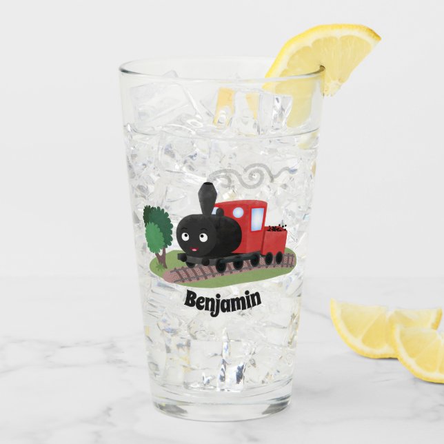 Abbildung des Cartoon der niedlichen Dampfzuglokom Glas (Rückseite Ice)