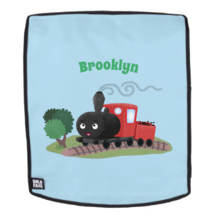 Abbildung des Cartoon der niedlichen Dampfzuglokom Rucksack
