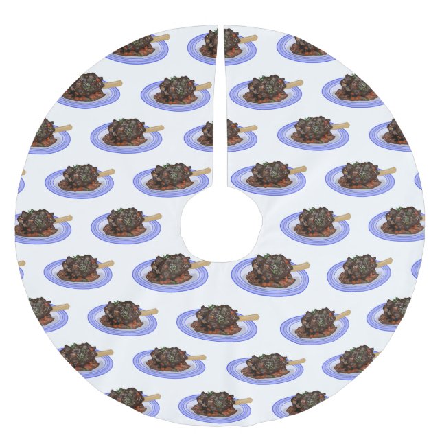 Abbildung des Cartoon des Lammes Polyester Weihnachtsbaumdecke (Vorderseite)