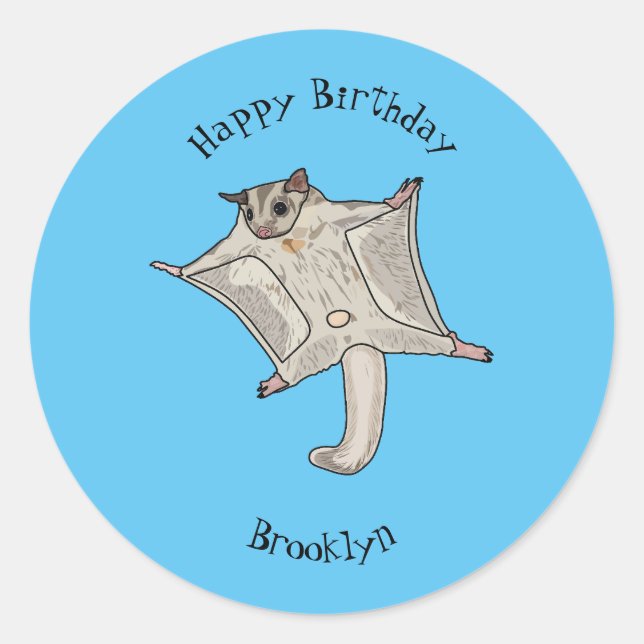 Abbildung des Cartoon des Zuckers Runder Aufkleber (Vorderseite)