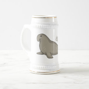 Abbildung des Cartoon eines Elephant-Siegels Bierglas