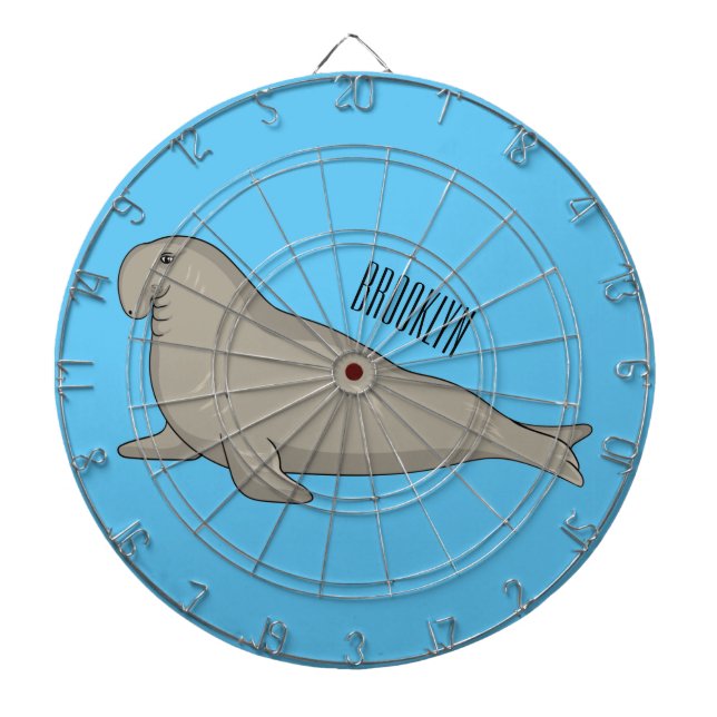 Abbildung des Cartoon eines Elephant-Siegels Dartscheibe (vorne)