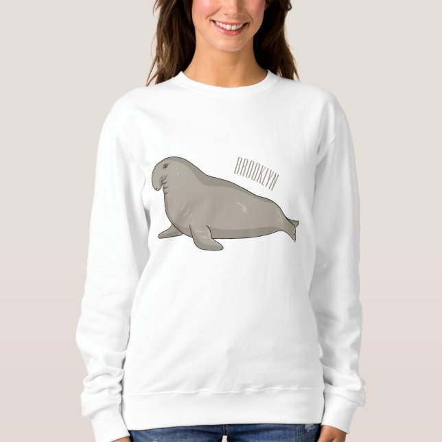 Abbildung des Cartoon eines Elephant-Siegels Sweatshirt (Vorderseite)