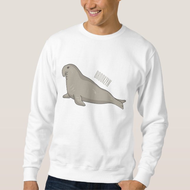 Abbildung des Cartoon eines Elephant-Siegels Sweatshirt (Vorderseite)