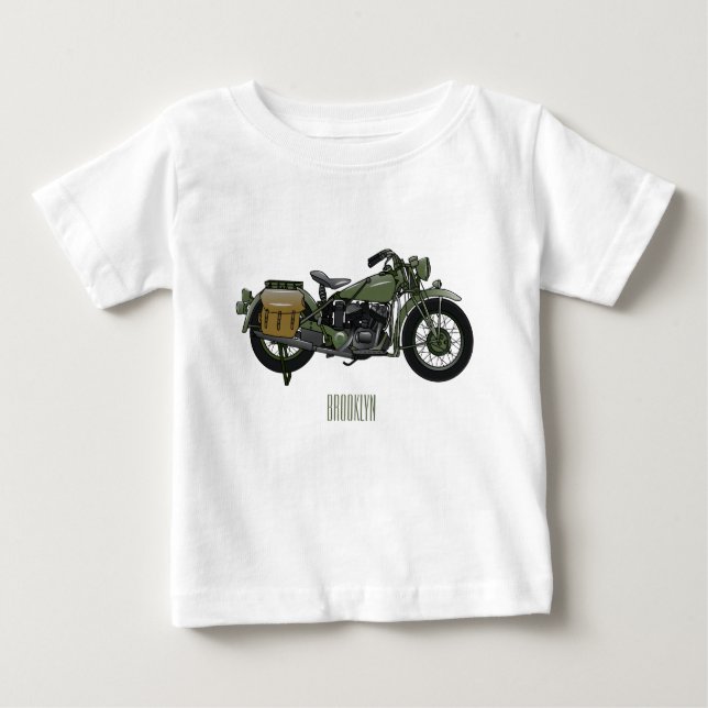Abbildung des Cartoon eines Militärkreuzers Baby T-shirt (Vorderseite)