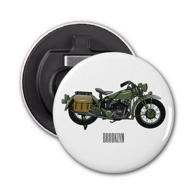 Abbildung des Cartoon eines Militärkreuzers Flaschenöffner (Vorderseite)