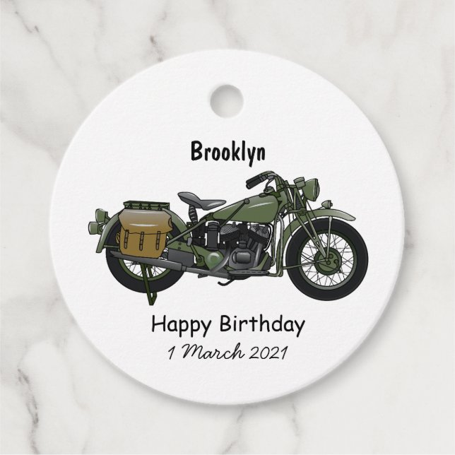 Abbildung des Cartoon eines Militärkreuzers Geschenkanhänger (Vorderseite)