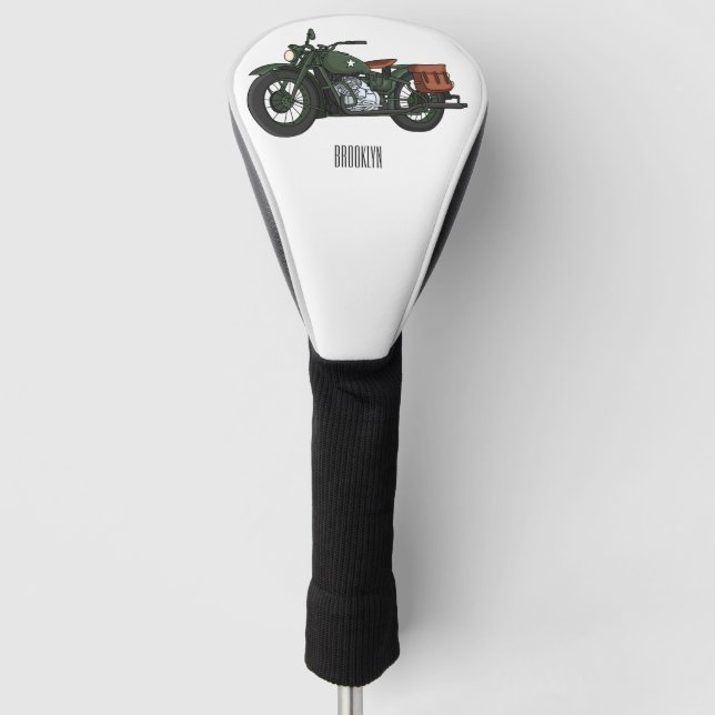 Abbildung des Cartoon eines Militärkreuzers Golf Headcover (Vorderseite)