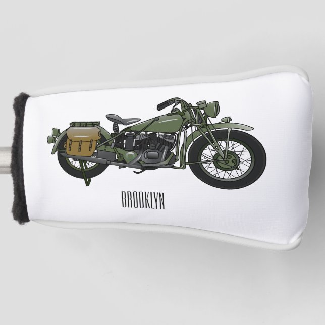 Abbildung des Cartoon eines Militärkreuzers Golf Headcover (Vorderseite)