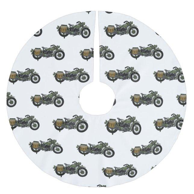 Abbildung des Cartoon eines Militärkreuzers Polyester Weihnachtsbaumdecke (Vorderseite)