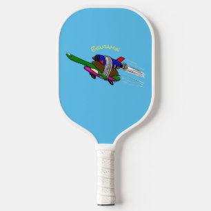 Abbildung des Cartoon mit flatternder Schildkröte Pickleball Schläger