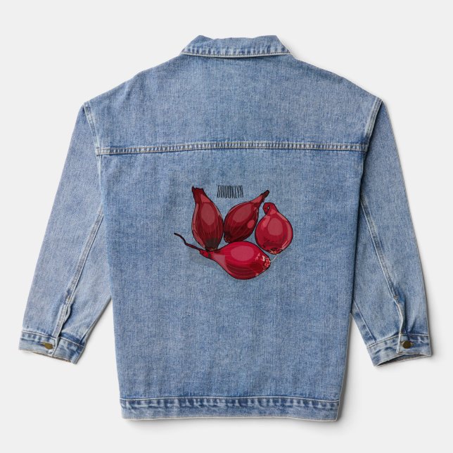 Abbildung des Cartoon Shallot Jeansjacke (Rückseite)