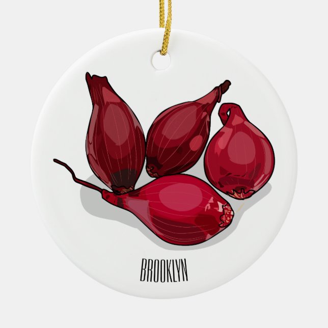 Abbildung des Cartoon Shallot Keramik Ornament (Vorne)