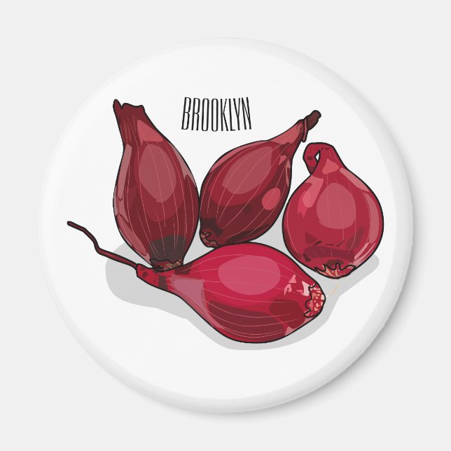 Abbildung des Cartoon Shallot Magnet (Vorne)