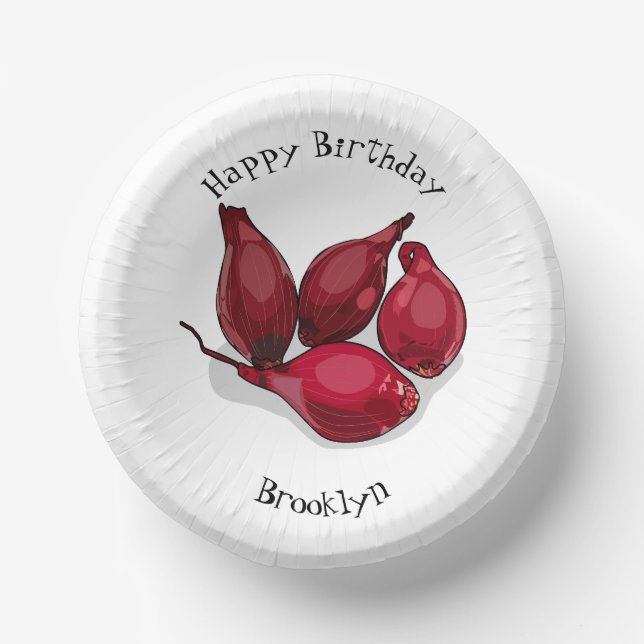 Abbildung des Cartoon Shallot Pappteller (Vorderseite)