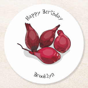 Abbildung des Cartoon Shallot Runder Pappuntersetzer