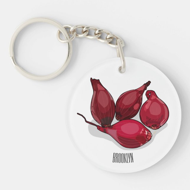 Abbildung des Cartoon Shallot Schlüsselanhänger (Vorderseite)