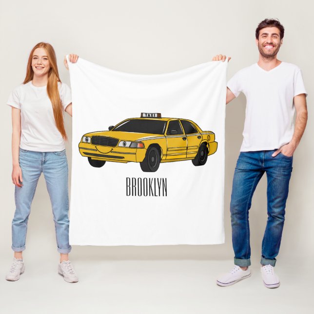 Abbildung des Cartoon Taxi Fleecedecke (Beispiel)