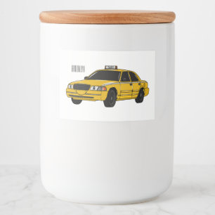 Abbildung des Cartoon Taxi Lebensmitteletikett
