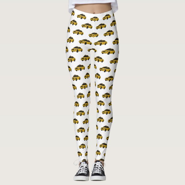 Abbildung des Cartoon Taxi Leggings (Vorderseite)
