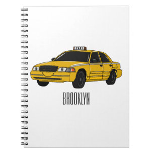 Abbildung des Cartoon Taxi Notizblock